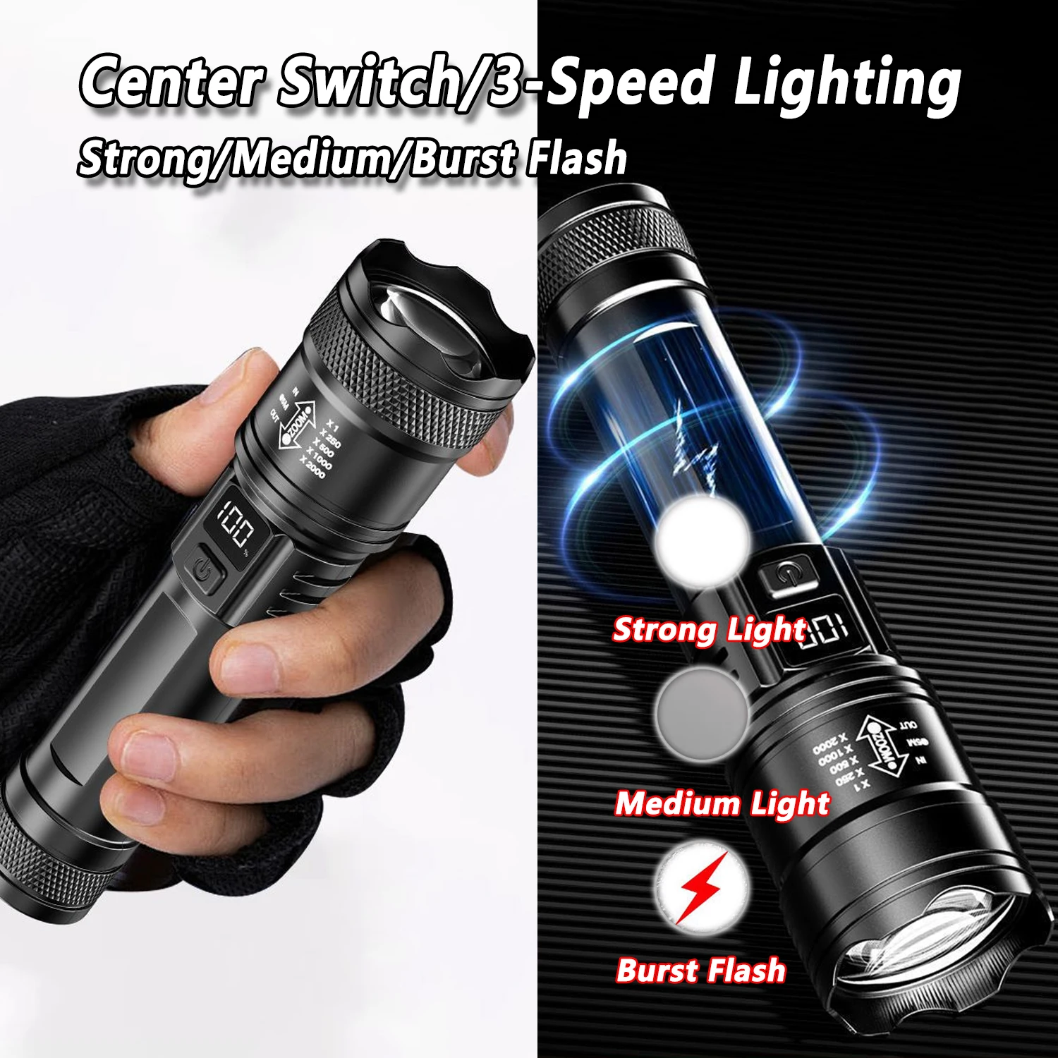 TY-908M ไฟฉาย LED 2000LM Type- - Fishing Light บทวิจารณ์และราคา