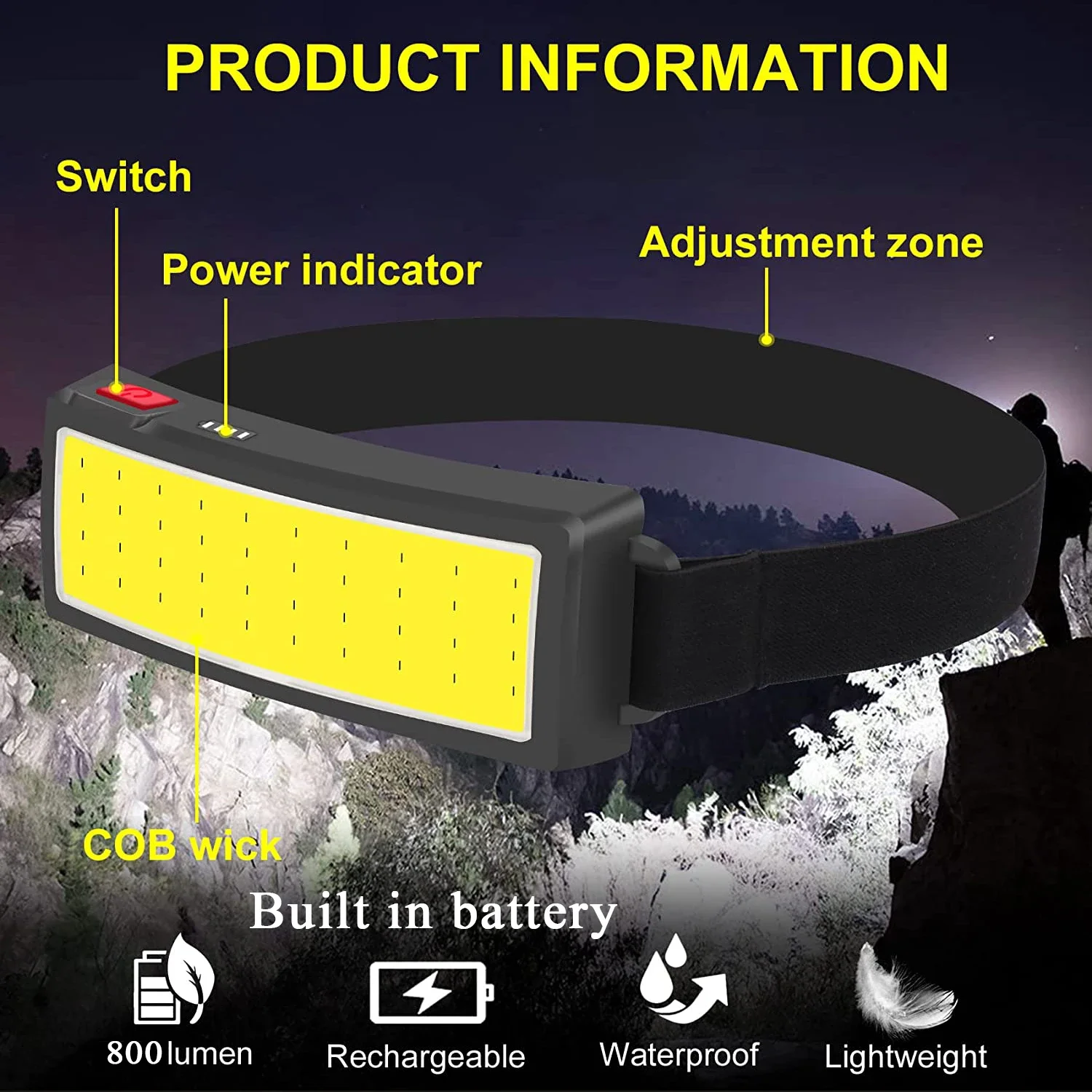 COB ไฟหน้า LED แบบพกพา ไฟหน้าส - Fish Finder Battery บทวิจารณ์และราคา